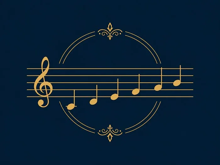 Pentagrama com clave de sol e notas subindo